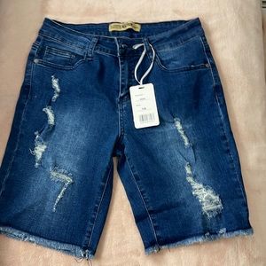 Dark blue jean shorts